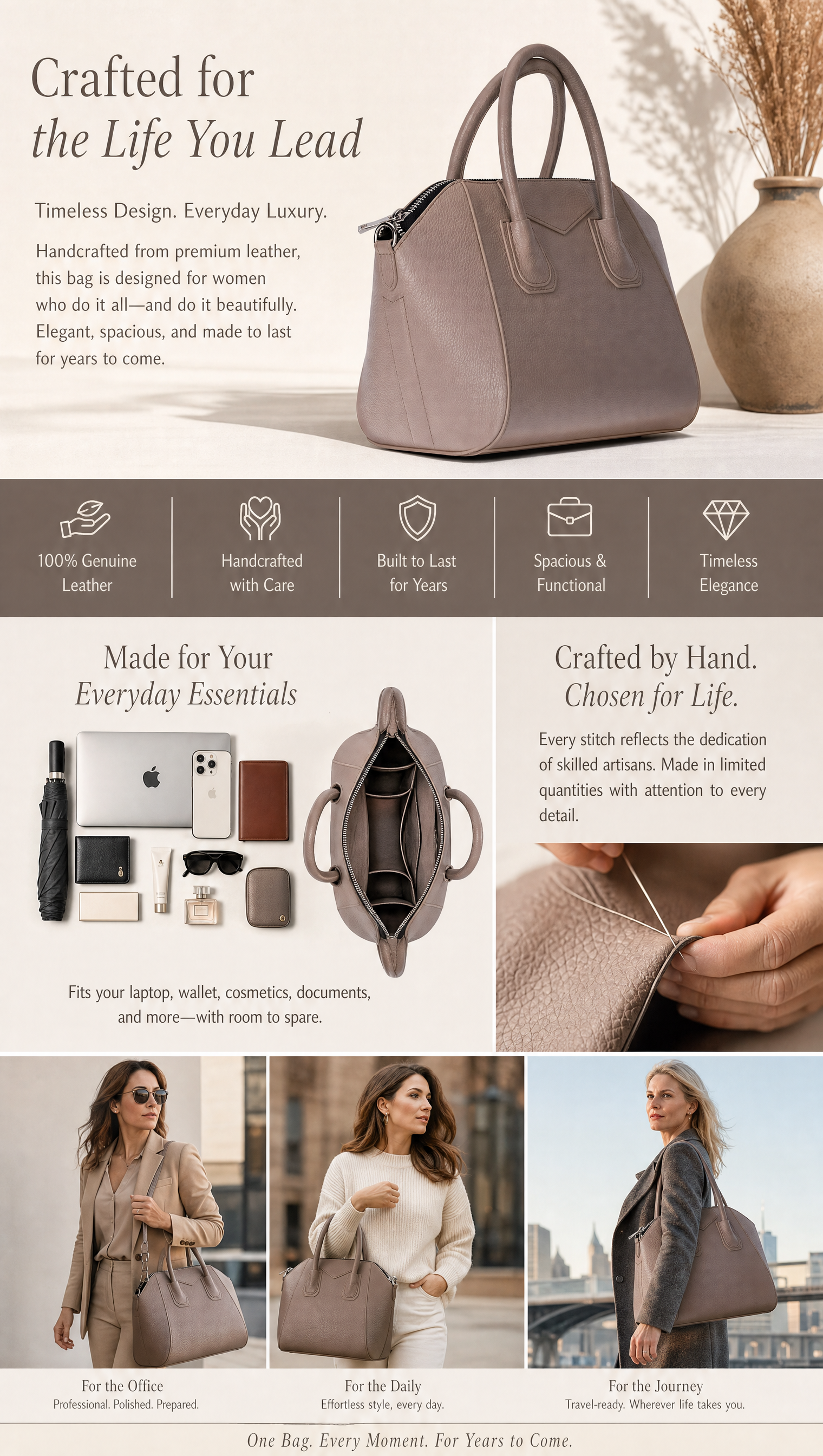 Beige SYSL handbag product detail storyboard