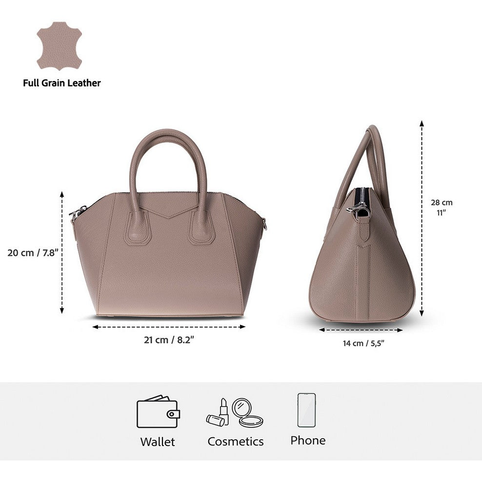 SYSL beige handbag dimensions and daily essentials guide